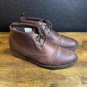 Clarks Chukka Boots Mens Size US 11M Brown Leather Cap‎ Toe Lace Up Ankle Casual